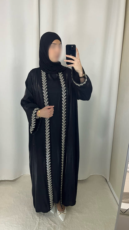 Abaya + sous robe à strass